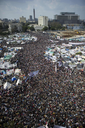 Egyptian protest crowd