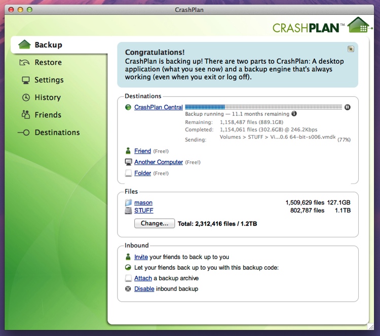 CrashPlan fails